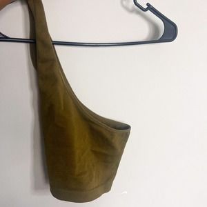 Forever21 Single Strap Green Spandex Crop Top